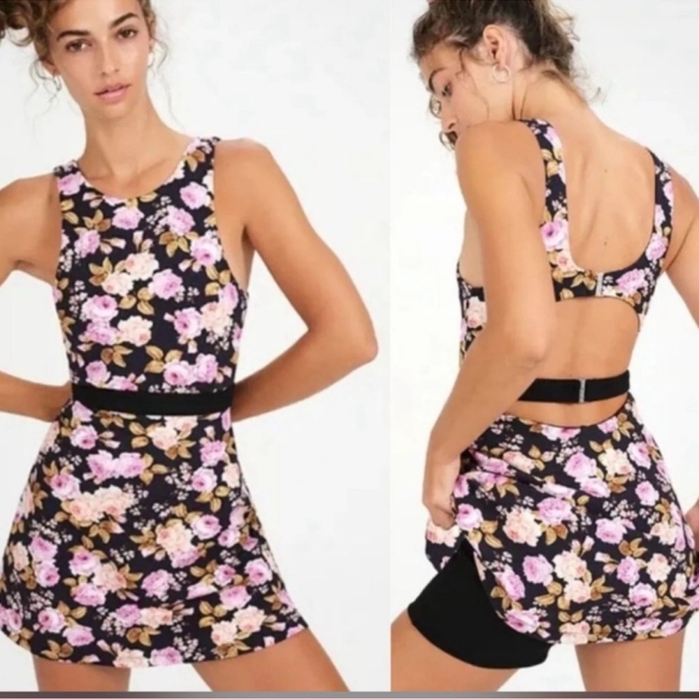 For Love & Lemons Tennis Dress w Shorts Floral NWT Designer LA Revolve